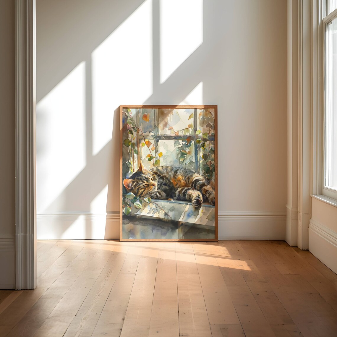 Tabby Cat In Window, Cute Cat Decor Art Print - Image 5