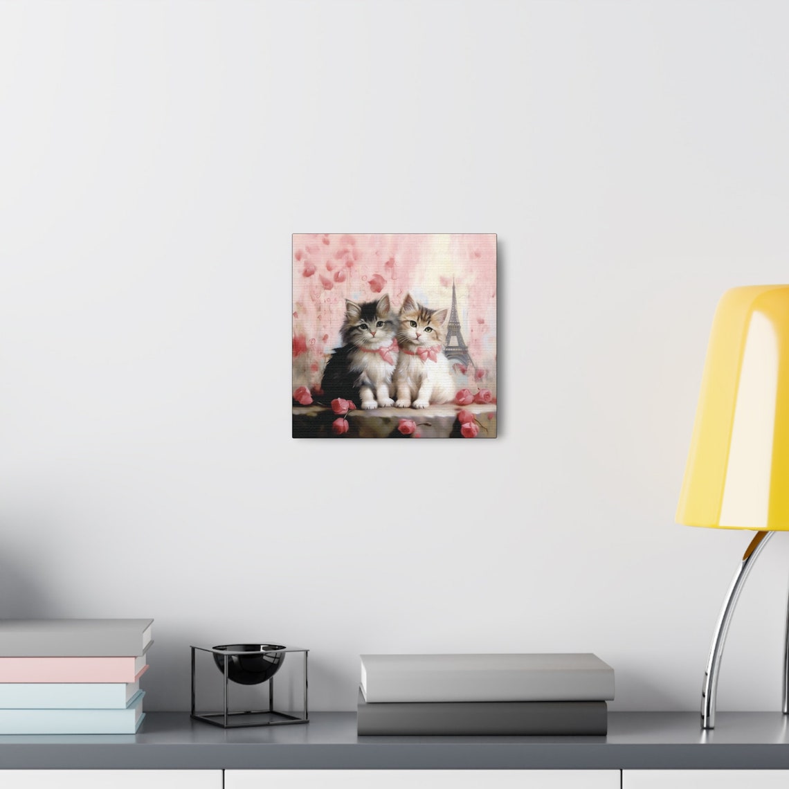 Two Kittens with Pink Bows Before the Eiffel Tower in Paris Poster - Image 7