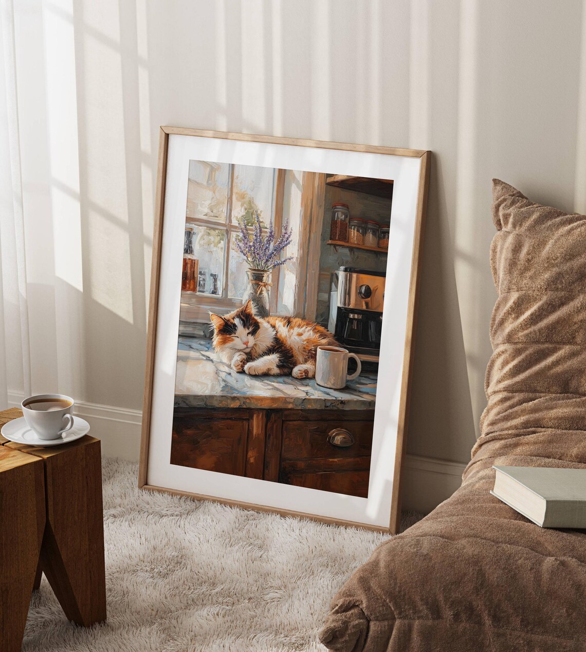 Calico Cat Coffee Bar Poster, Kitchen Cat Art - Image 7