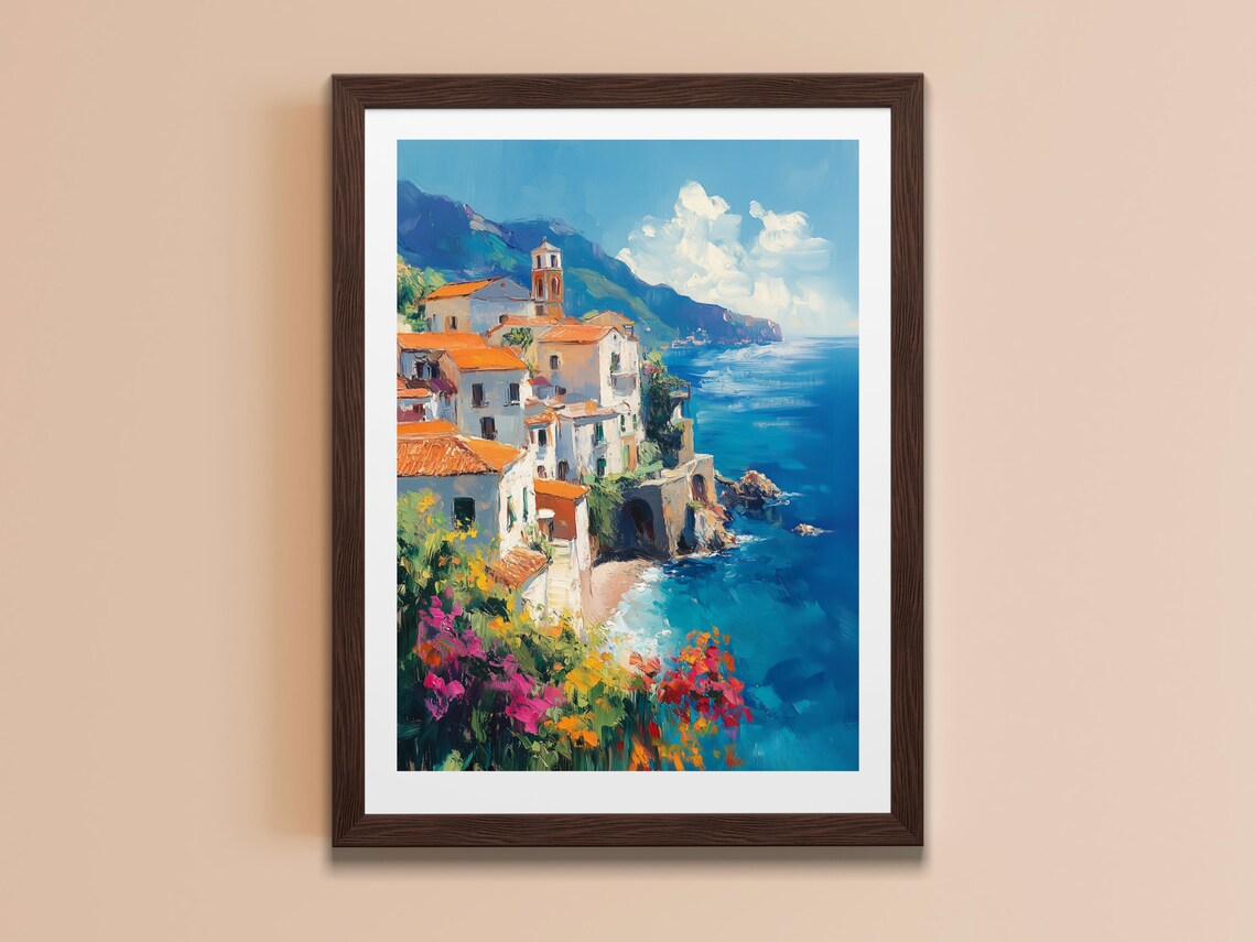Amalfi Coast Italy Seaside Village Cliffside View Mediterranean Travel Poster - Image 6