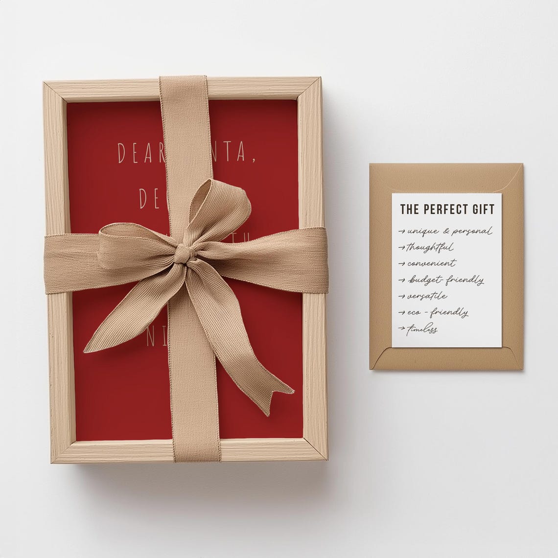 Dear Santa Deck the Halls With Silent Nights Typography Print - Image 3