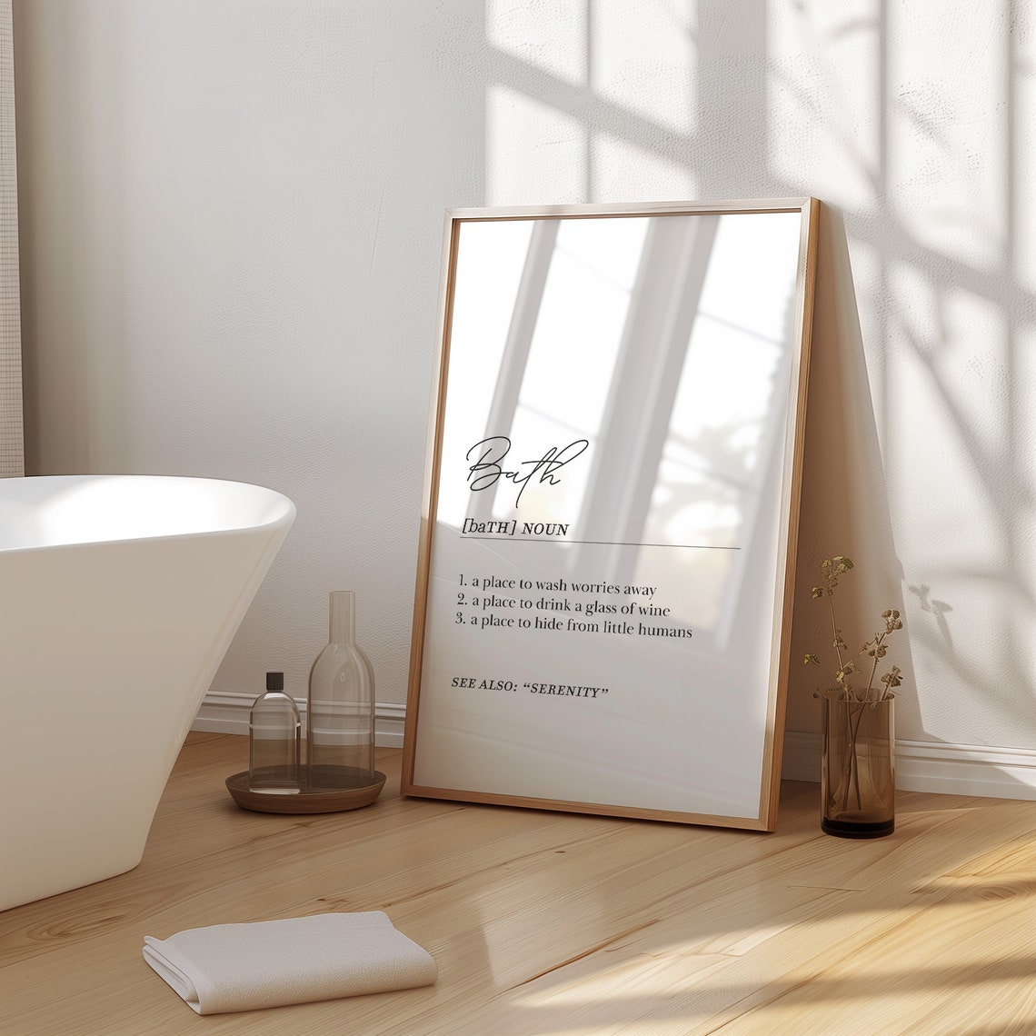 Bath Definition Funny Mom Bathroom Dictionary Quote Decor Poster - Image 3