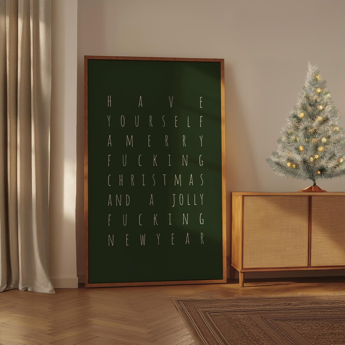 Have Yourself a Sweary Merry Christmas Funny Holiday Quote Print - Image 3