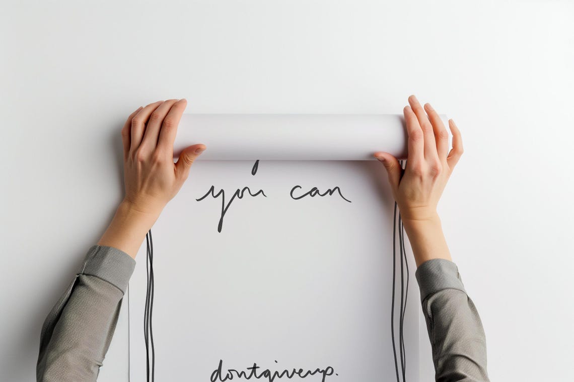 Yes You Can Dont Give Up Handwritten Motivational Quote Wall Poster - Image 2