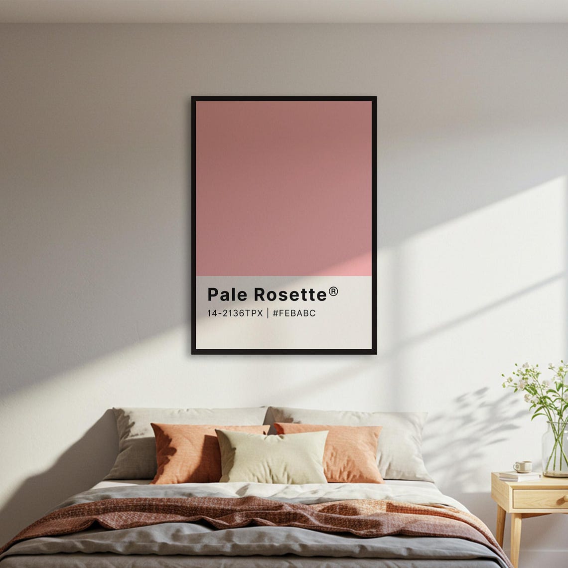 Pale Rosette Pink Color Swatch Minimalist Paint Chip Color Poster