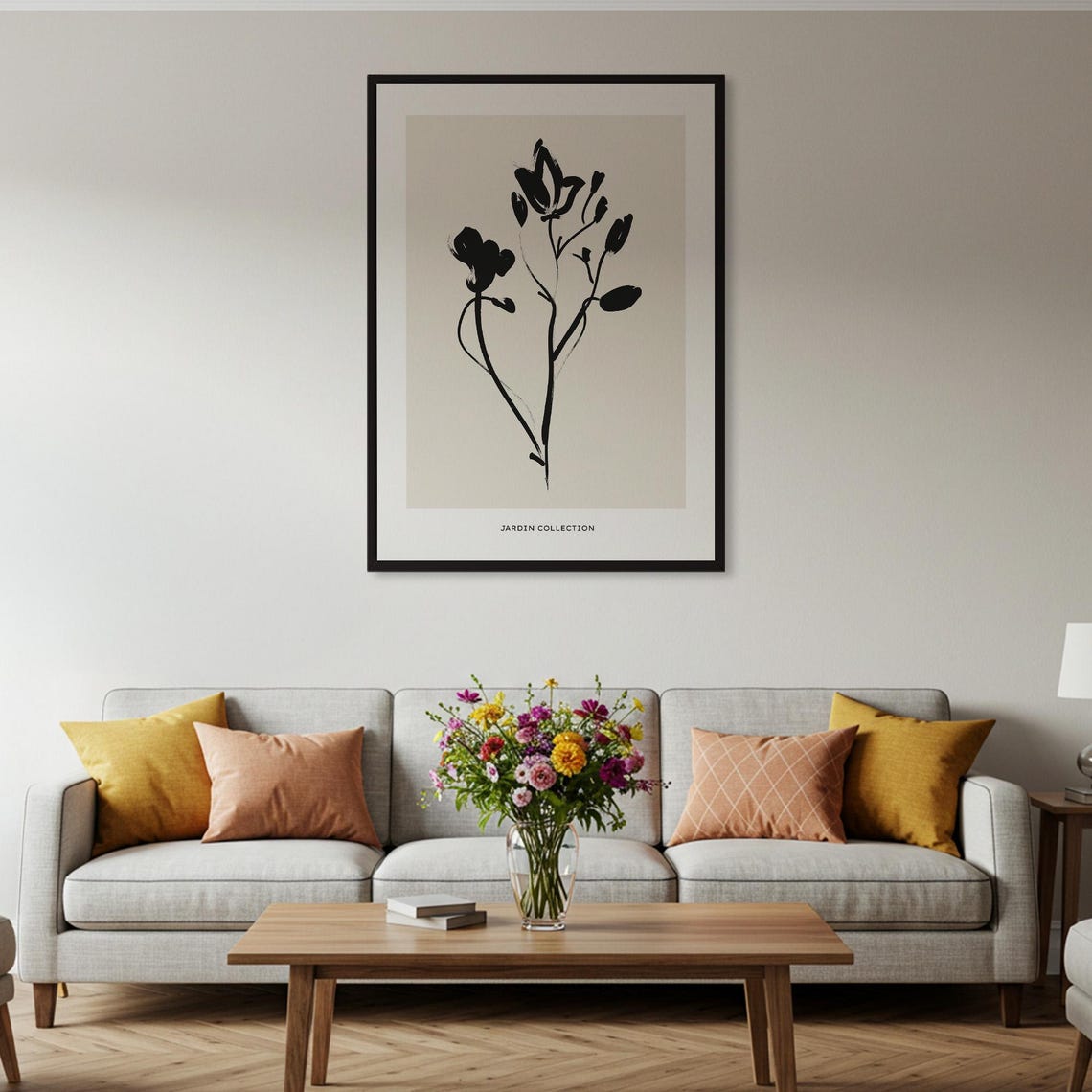 Jardin Collection Black White Ink Botanical Branch Minimal Poster - Image 2