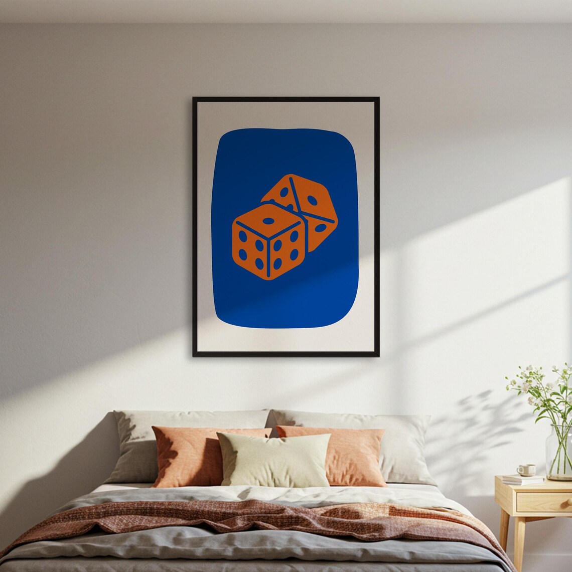 Abstract Dice Pop Art, Modern Game Room Decor