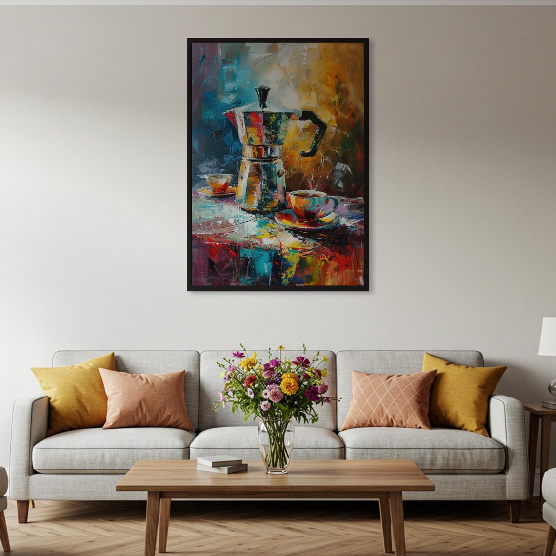 Coffee Pot Painting, Abstract Still Life Poster - Image 4