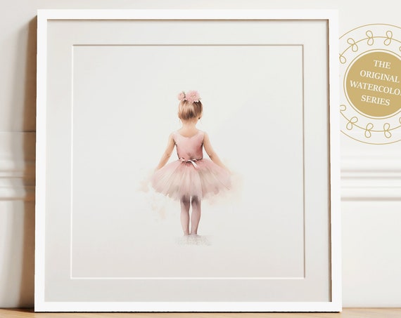 Blush Pink Ballerina Watercolor Art Print