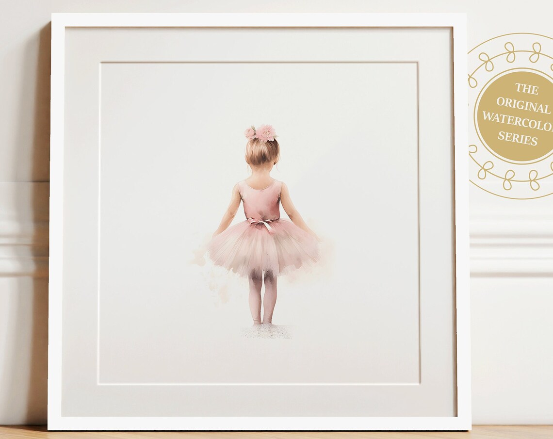 Blush Pink Ballerina Watercolor Art Print