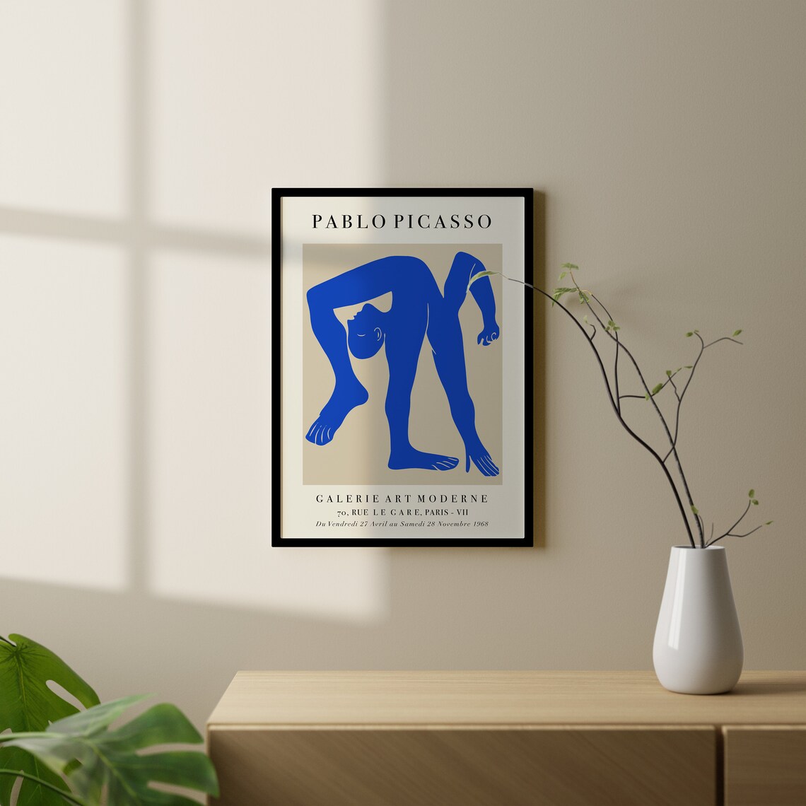 Blue Picasso Acrobat Poster, Modern Abstract Art Print - Image 2