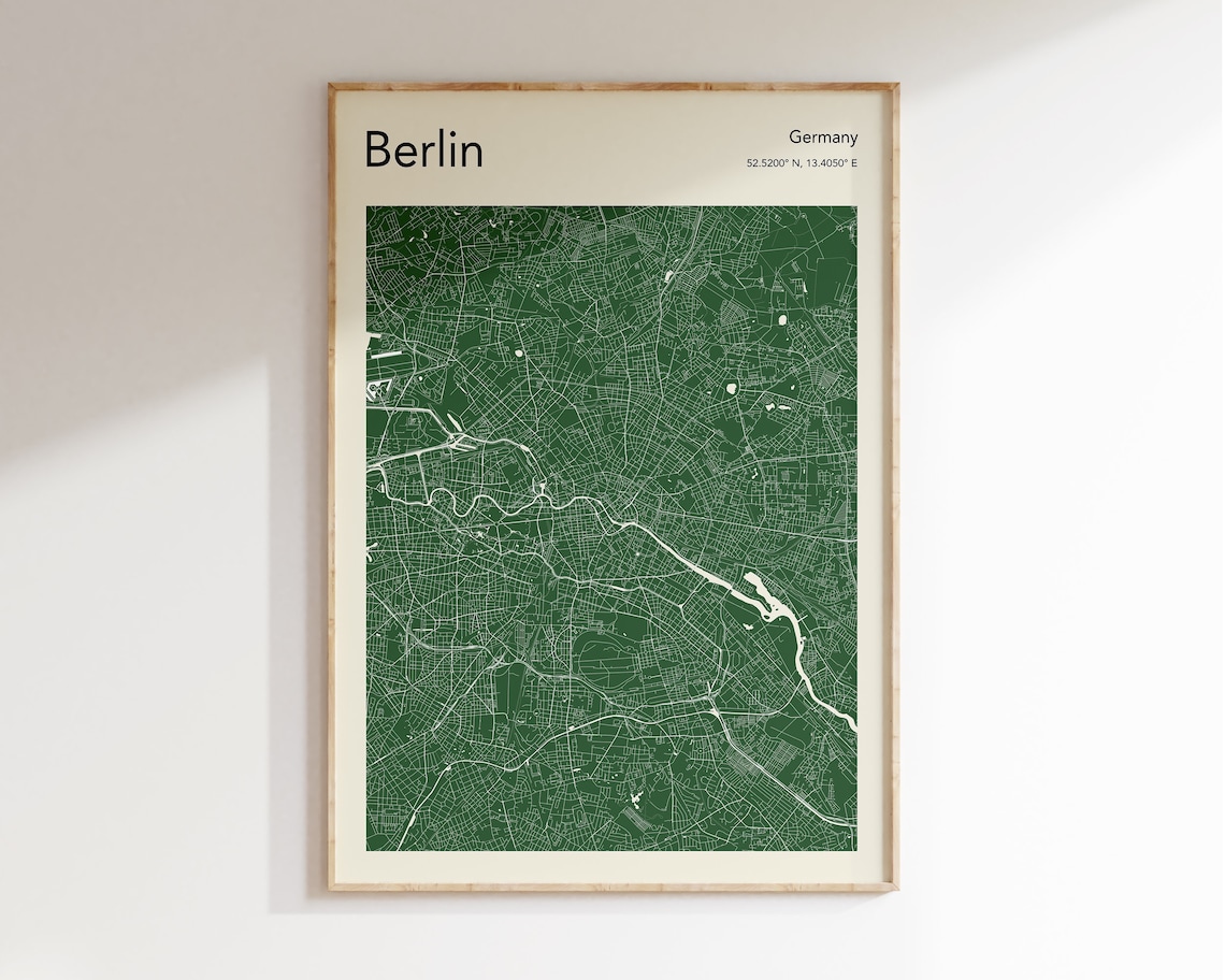 Berlin City Map Art Print, Personalised Map