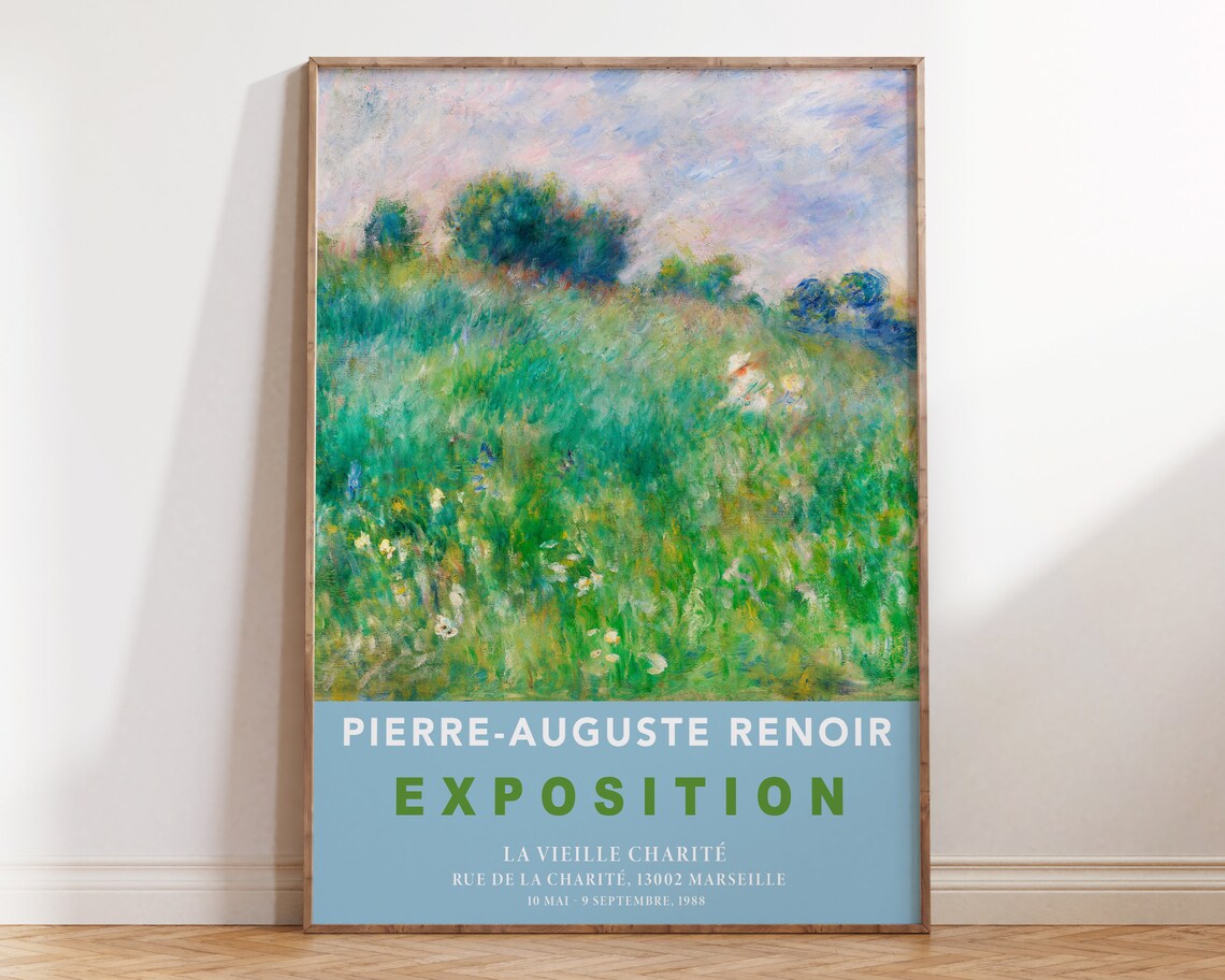 Pierre Auguste Renoir Meadow Exposition Marseille 1988 Poster