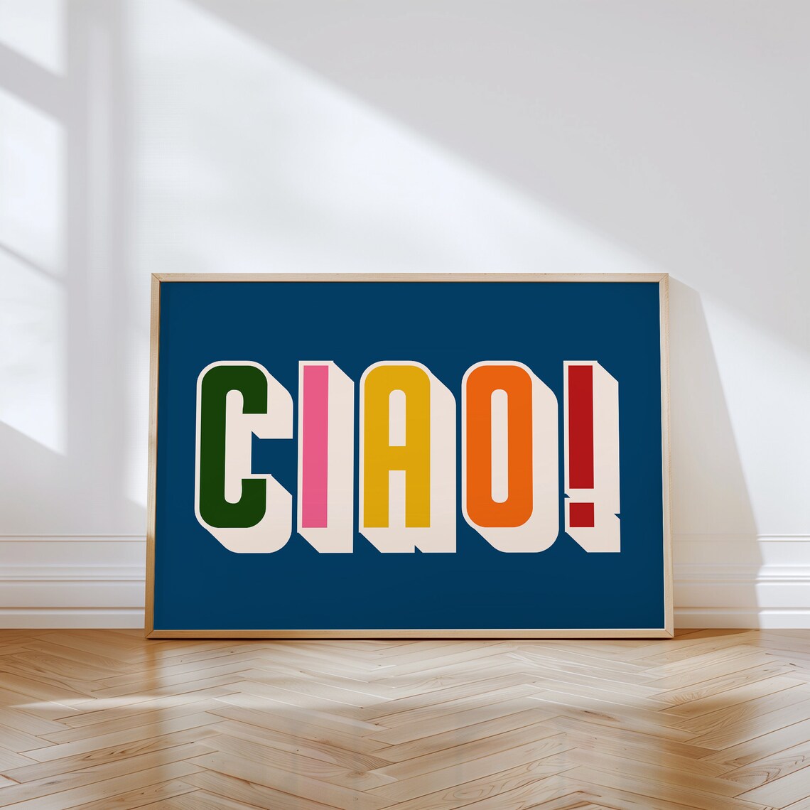 Ciao Bold Typographic Poster, Maximalist Decor