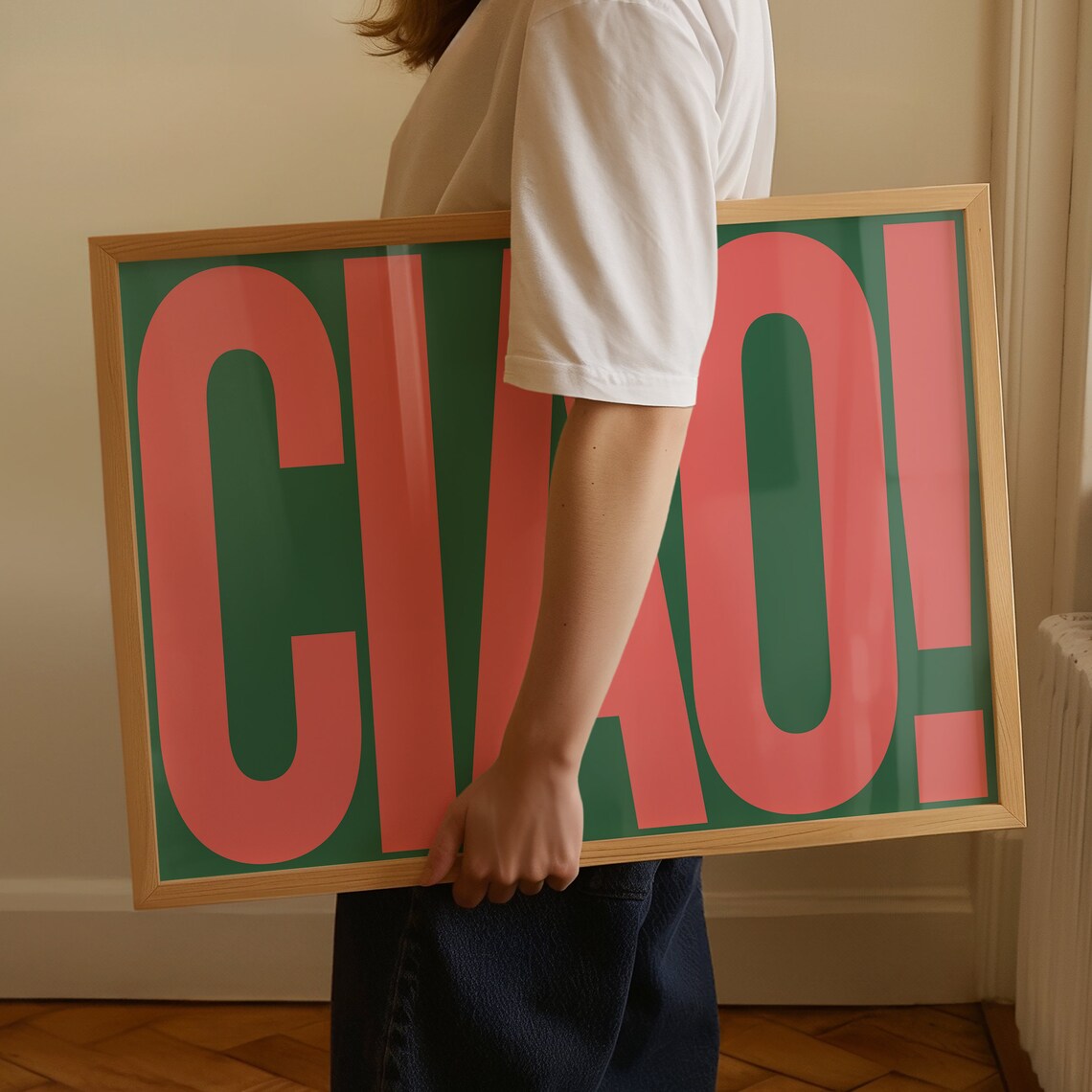 Ciao Typography Retro Poster, Maximalist Gallery Wall