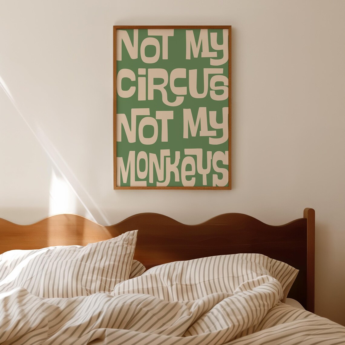 Not My Circus Not My Monkeys Retro Typography Print - Image 4