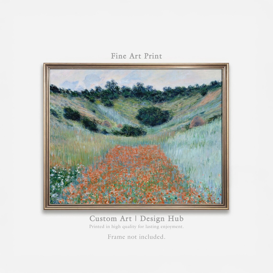 Impressionist Meadow Poppy Field Art Print