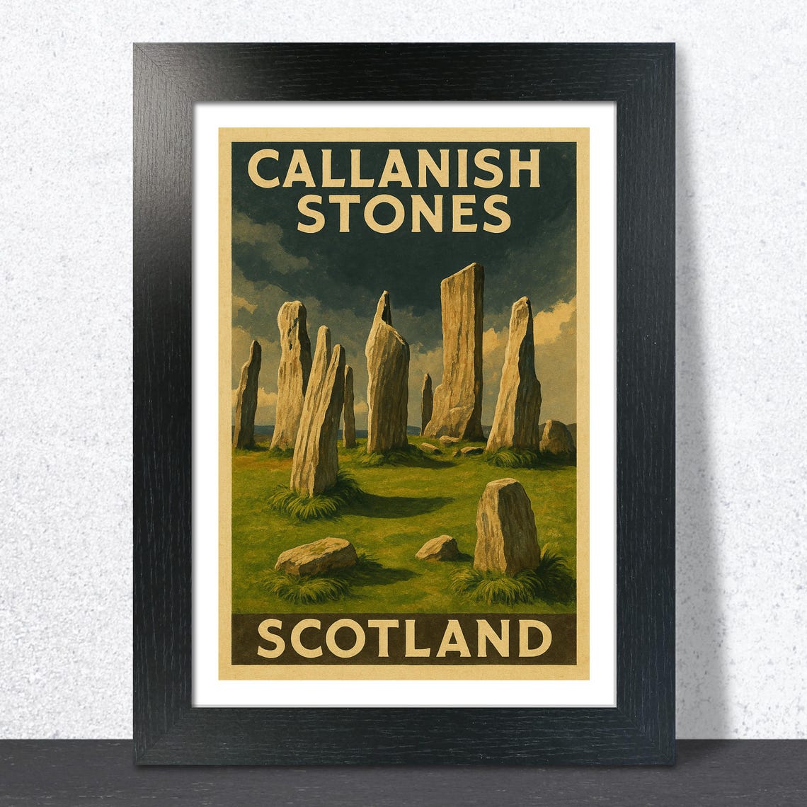 Callanish Stones Scotland Vintage Travel Ancient Monument Poster