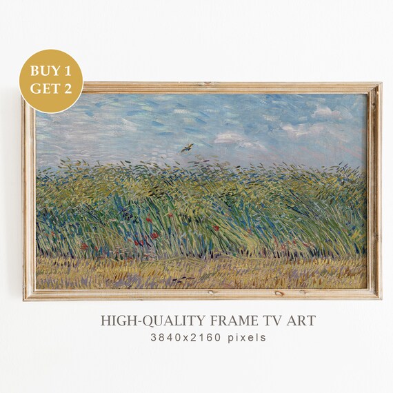 Frame Tv Art Spring Wildflower Field Art Wheat Field With A Lark Van Gogh Frame Tv Art Farmhouse Decor