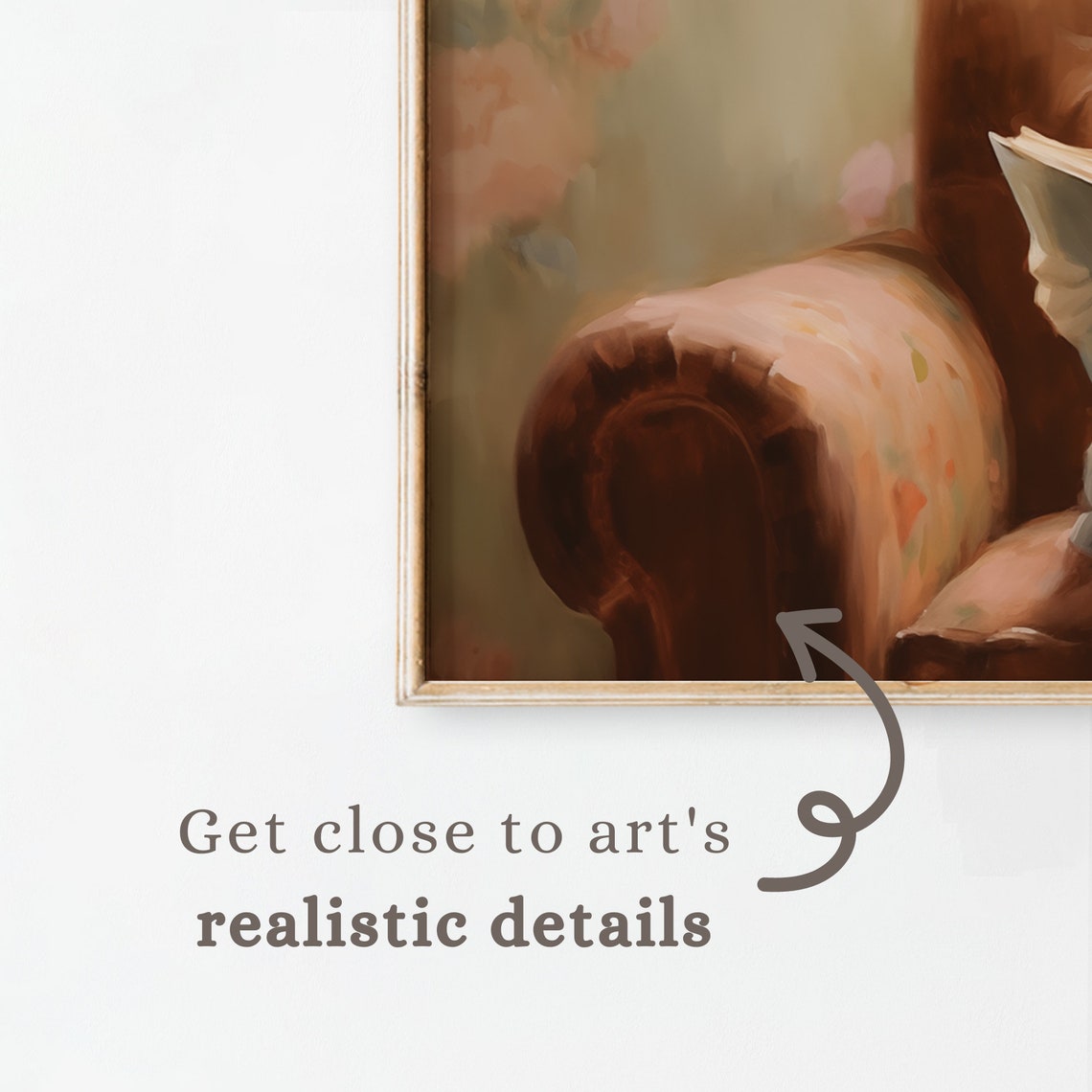 Easter Frame Tv Art Cute Easter Bunny Reading A Book Oil Painting Spring Farmhouse Decor Cottagecore Frame Tv - Image 2