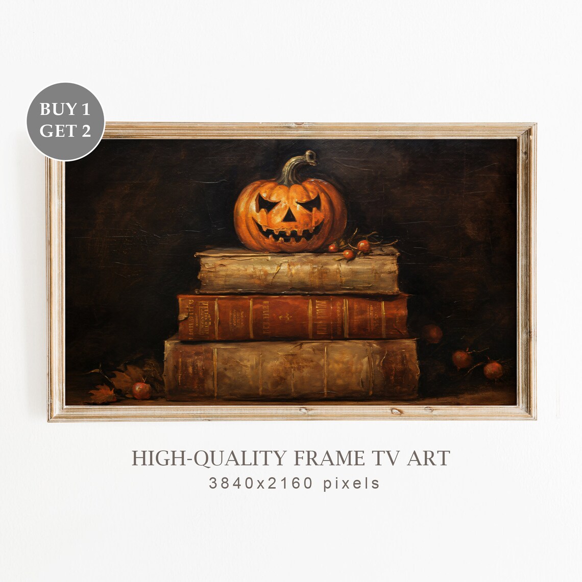 Rustic Halloween Witchy Spells Pumpkin Art Print