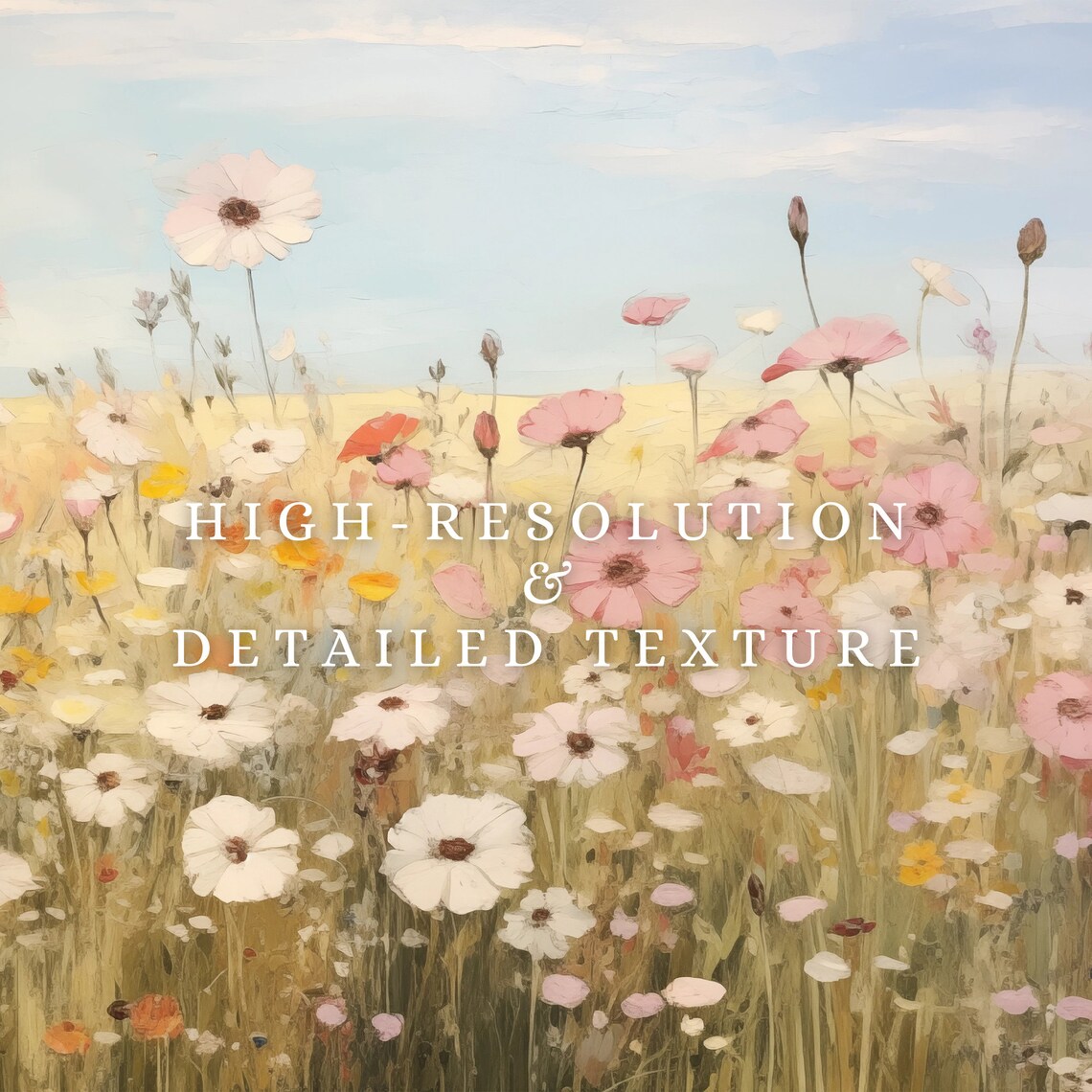 Neutral Wildflower Art Print, Vintage Cottagecore - Image 2