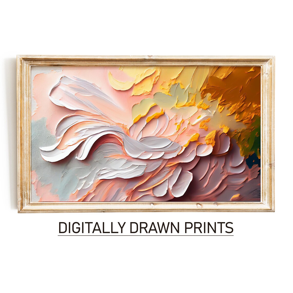 Abstract Frame TV Art, Spring Oil Painting