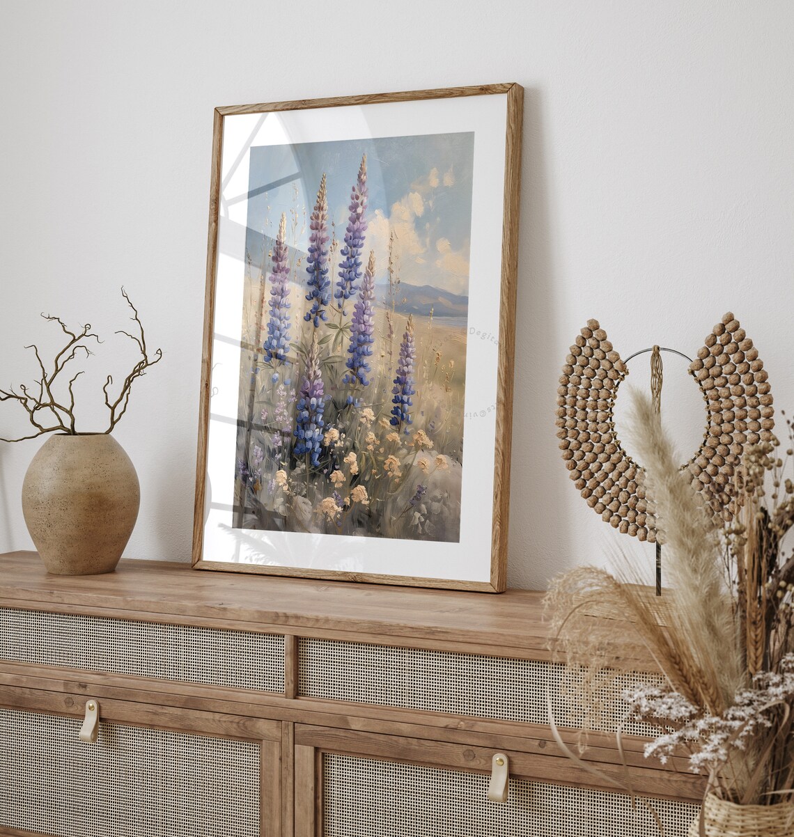 Wildflower Field Landscape Art Print, Vintage Floral Farmhouse - Image 3