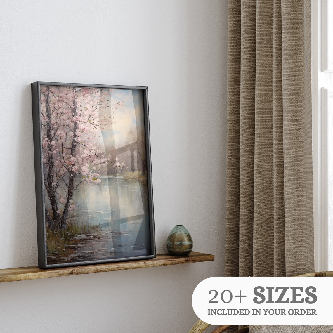 Moody Spring Field Landscape Vintage Art Print - Image 3