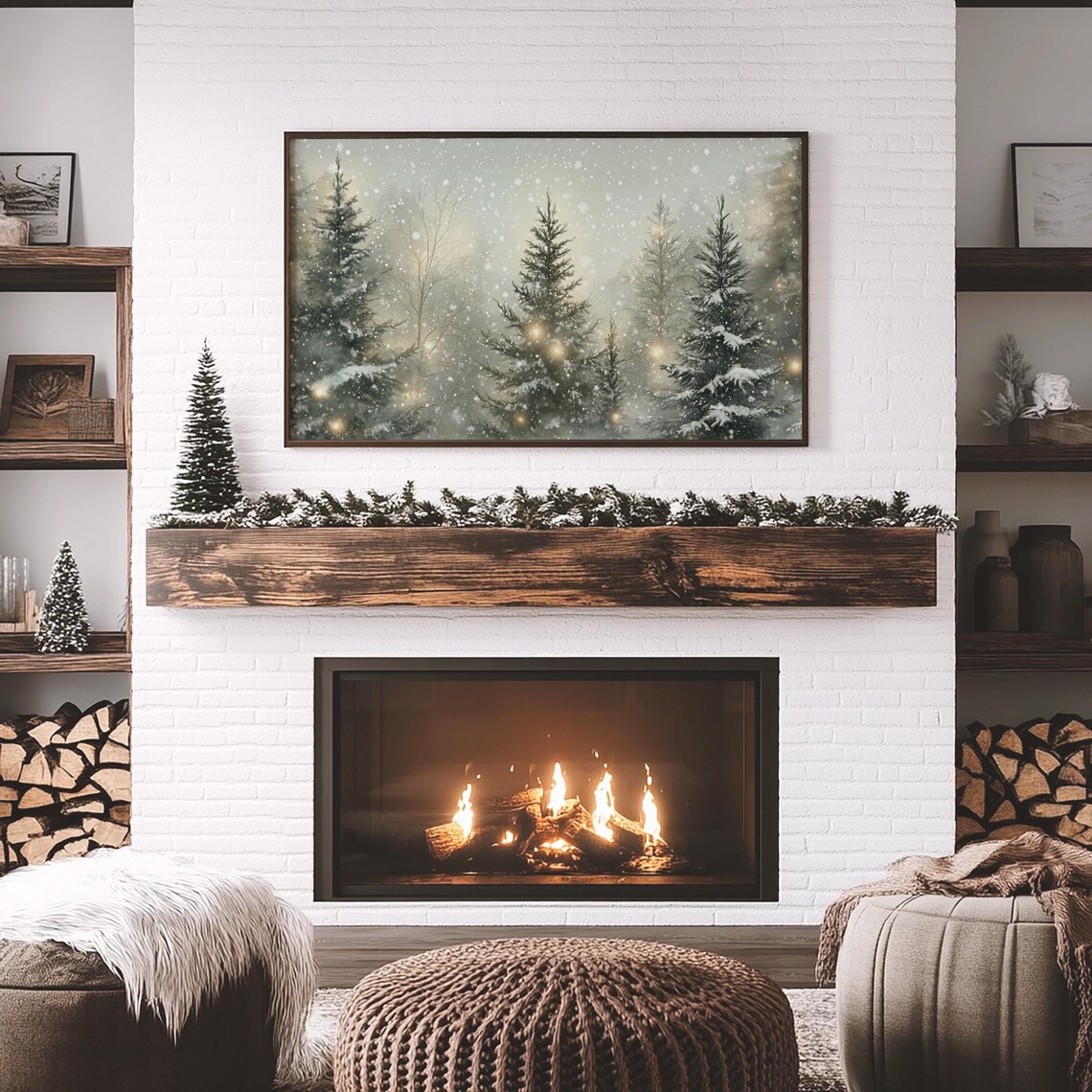 Winter Forest Christmas Holiday Decor Art Print - Image 3