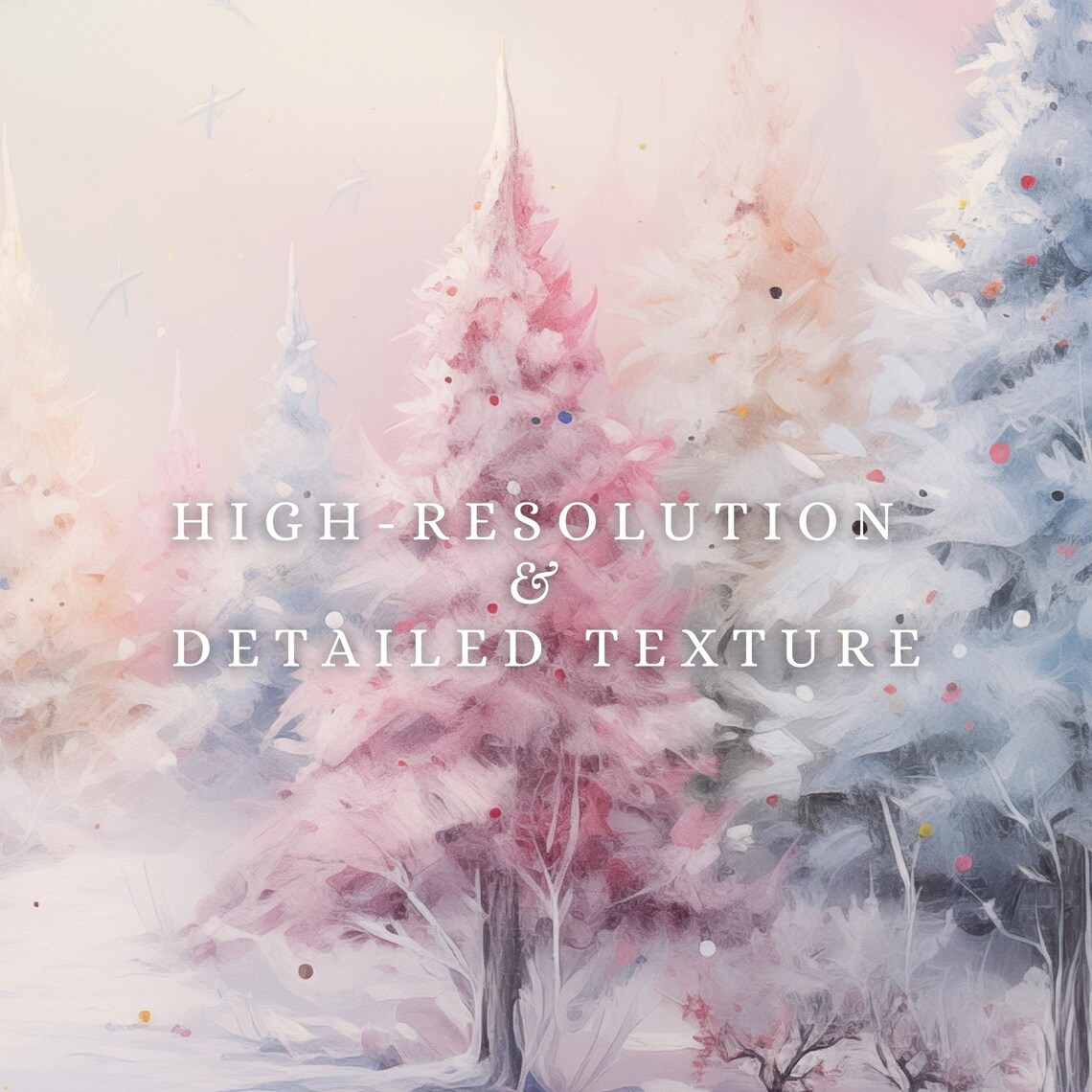 Christmas Winter Trees Art Print, Pink Holiday Decor - Image 2