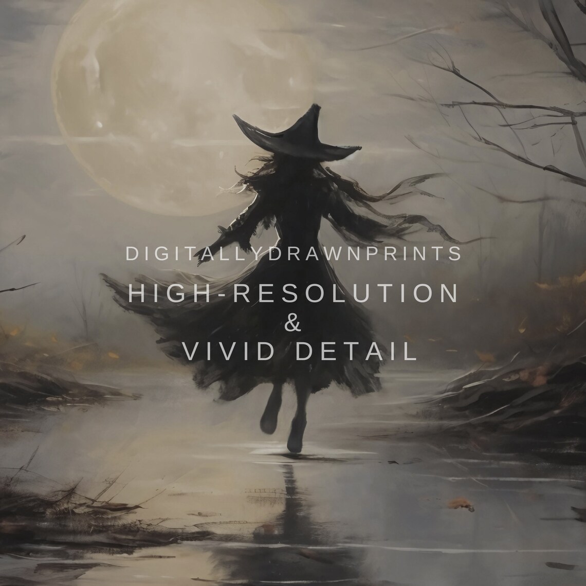 Halloween Witch Vintage Farmhouse Wall Art Print - Image 2