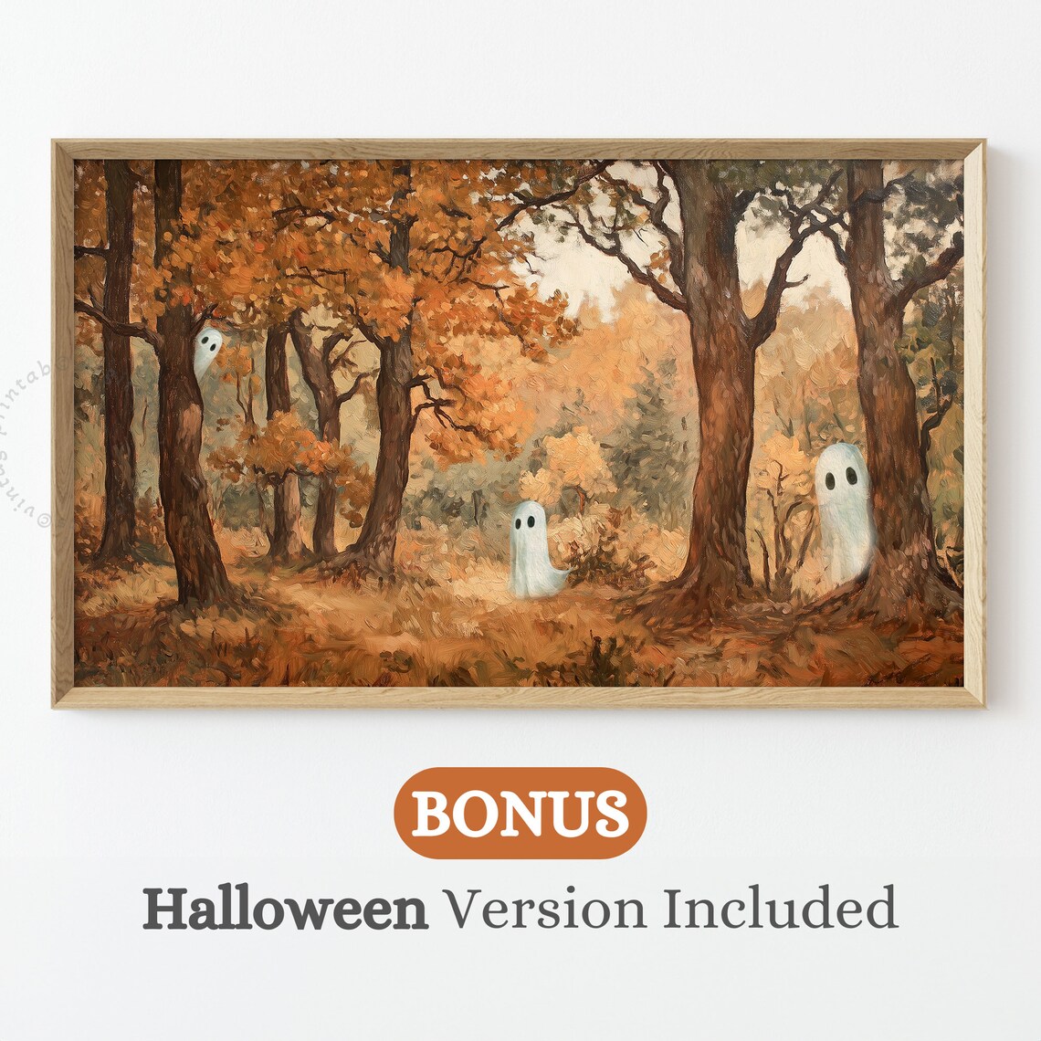 Vintage Fall Art Print, Antique Autumn Landscape - Image 2