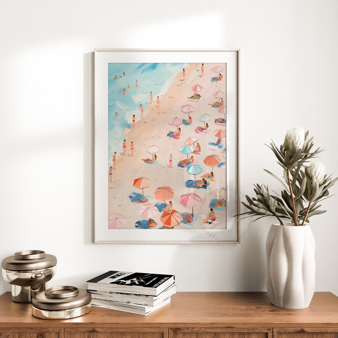 Summer Coastal Landscape Abstract Beach Art Print - Image 3