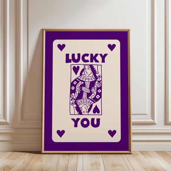 Lucky You Purple Print