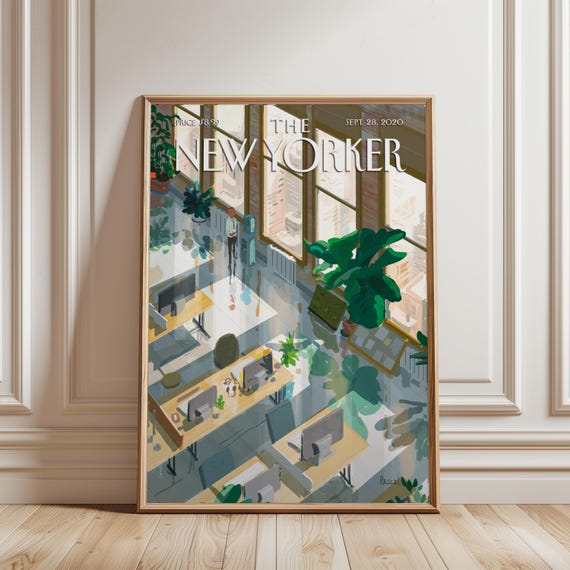 Vintage Office Magazine Cover, Editorial Poster