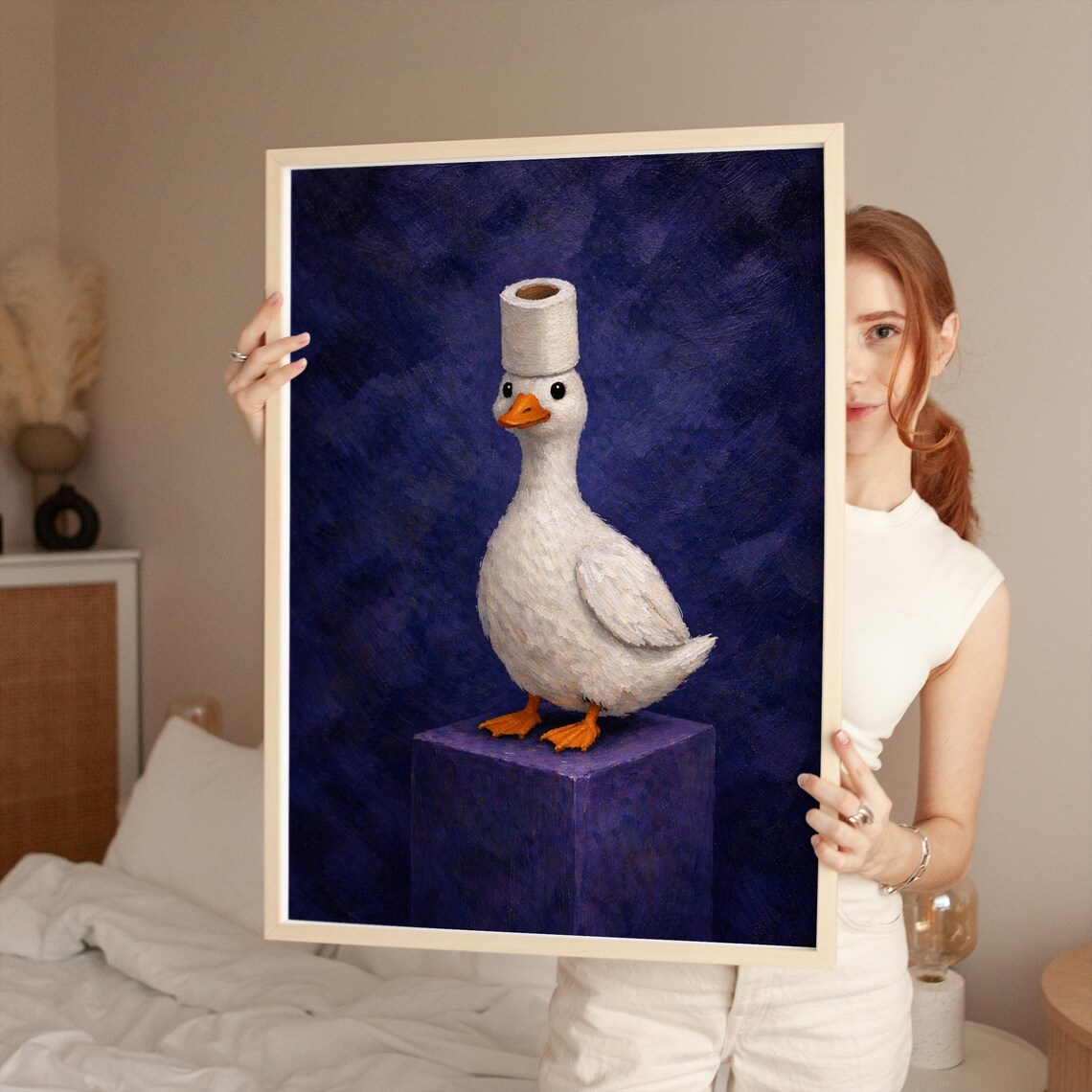 Funny Duck Poster, Whimsical Bathroom Decor