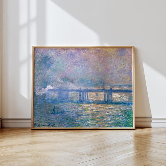 Claude Monet Charing Cross Bridge Vintage Art Print
