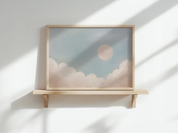Pastel Sky Nursery Painting Whimsical Kids Room Art