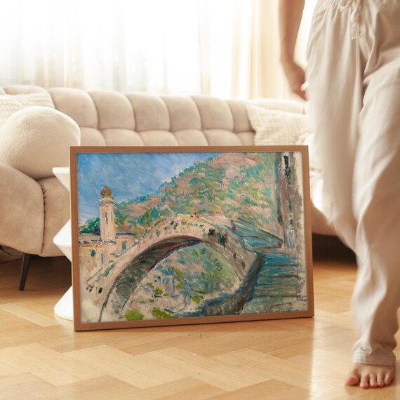Claude Monet Bridge at Dolceacqua Italian River Bridge Impressionist Poster