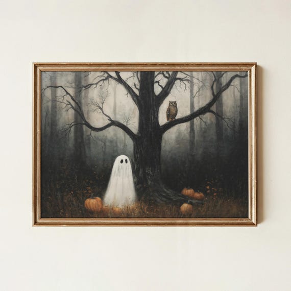 And Owl Halloween Print Dark Academia Wall Art