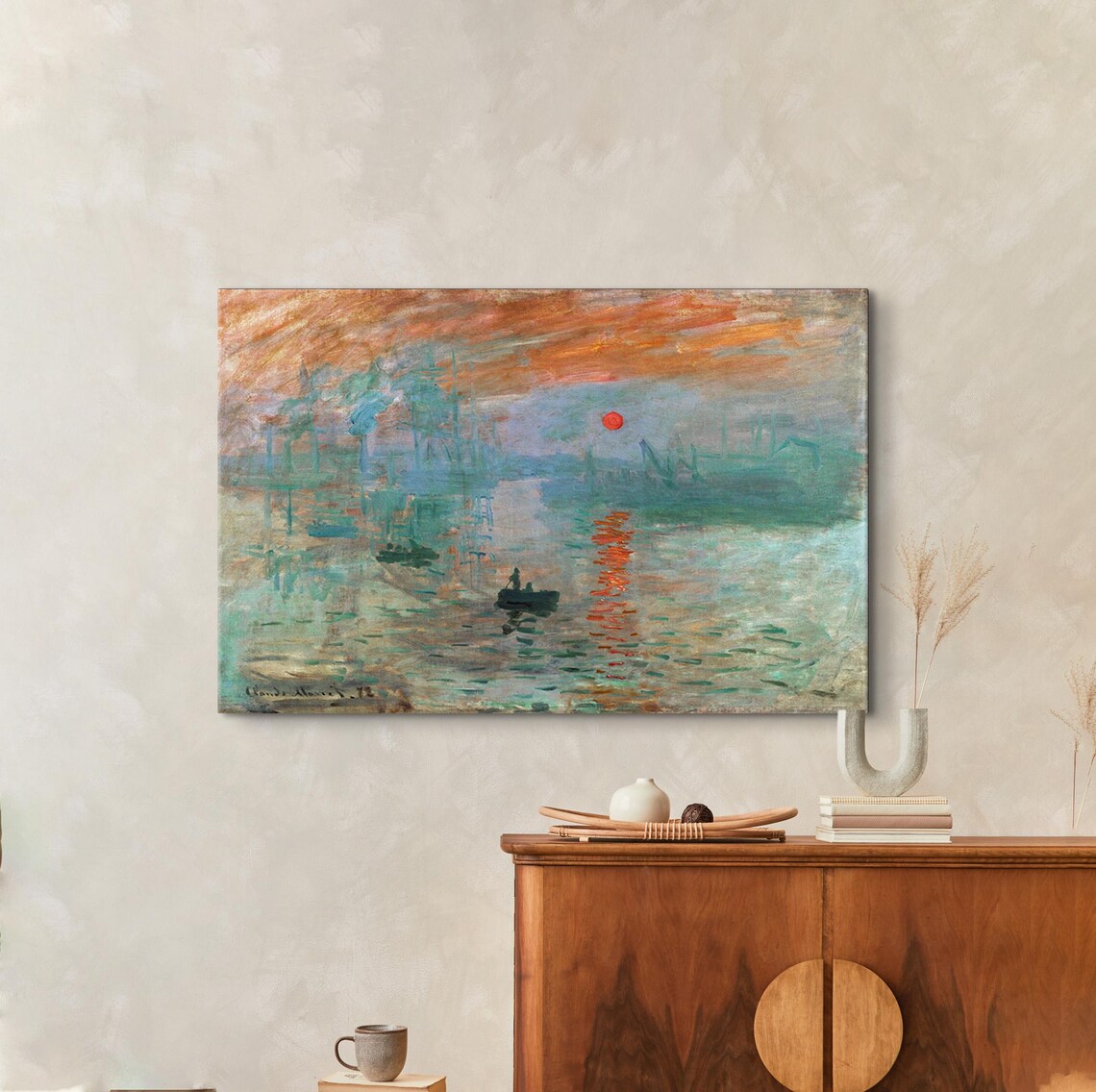 Claude Monet Impression, Sunrise Art Print, Farmhouse Decor - Image 2
