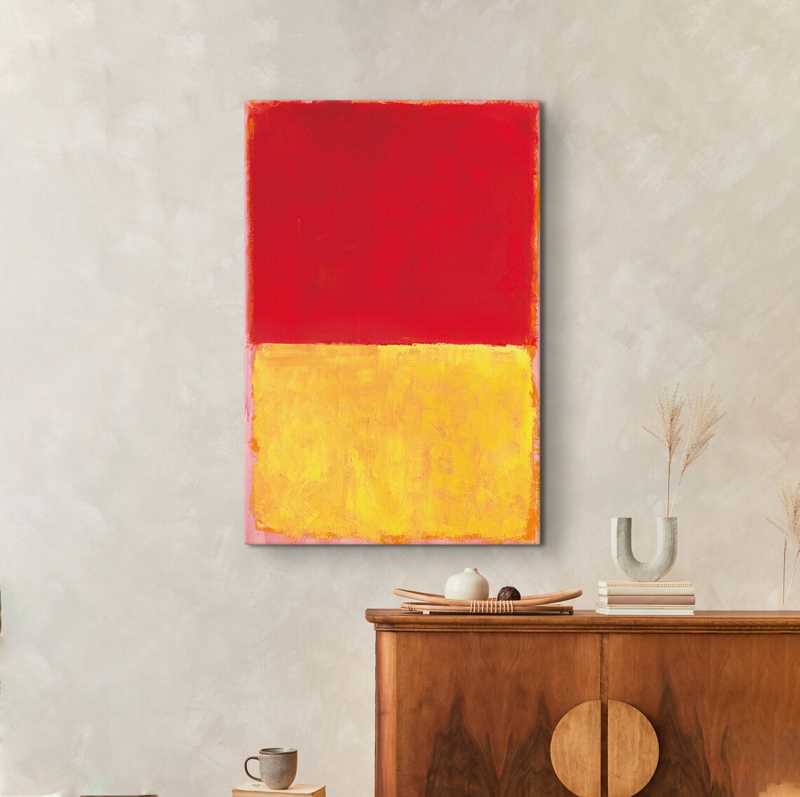 Mark Rothko Red Over Yellow Vibrant Warm Color Field Abstract Poster - Image 3