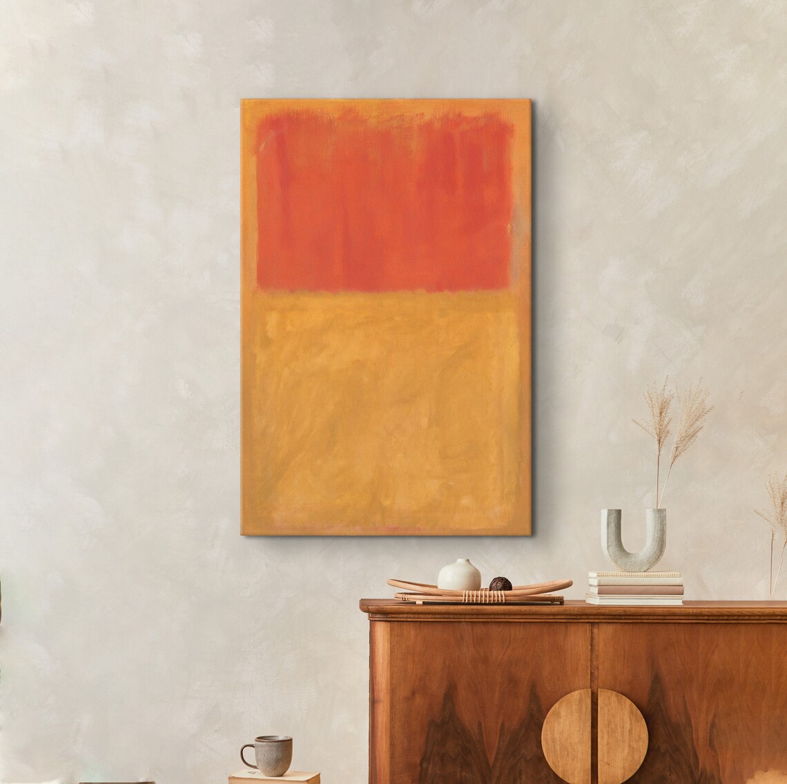 Mark Rothko Red Over Ochre Gold Two Tone Color Field Abstract Poster - Image 4