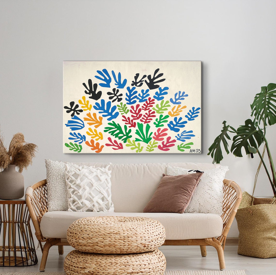 Henri Matisse Multicolor Leaf Cut-Outs HM 53 Paper Art Poster - Image 2
