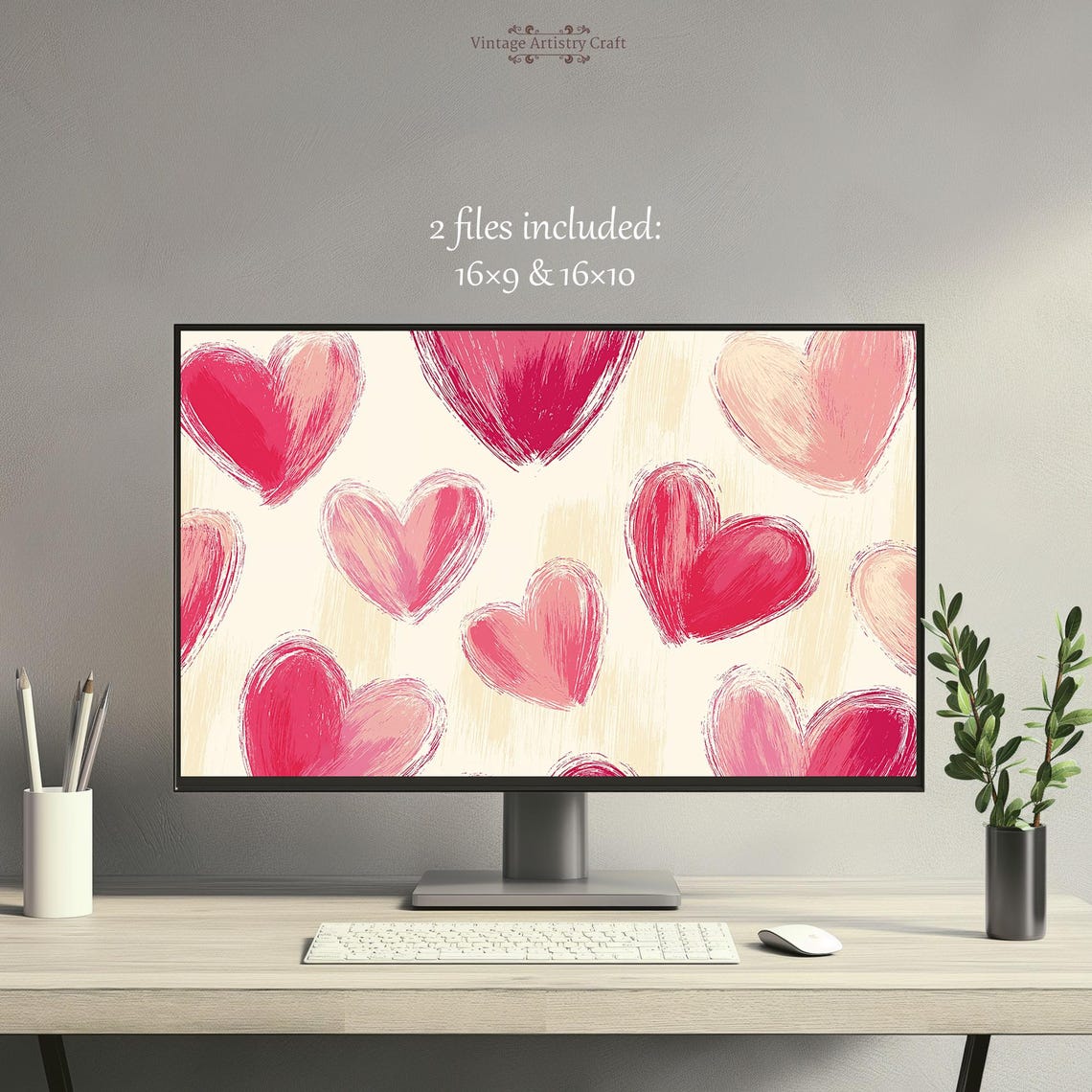 Valentines Day Wallpaper Cute Hearts Romantic Desktop 4k Pc Mac Laptop Macbook Windows Charming Love Background Instant
