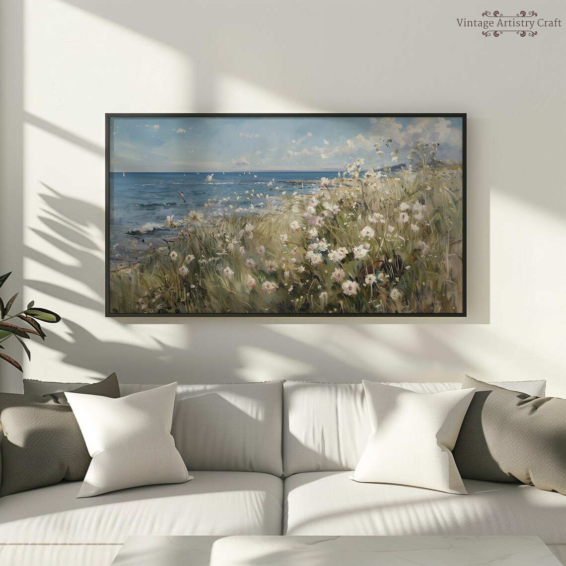 Coastal Wildflower Travel Poster, Vintage Seaside Floral - Image 6