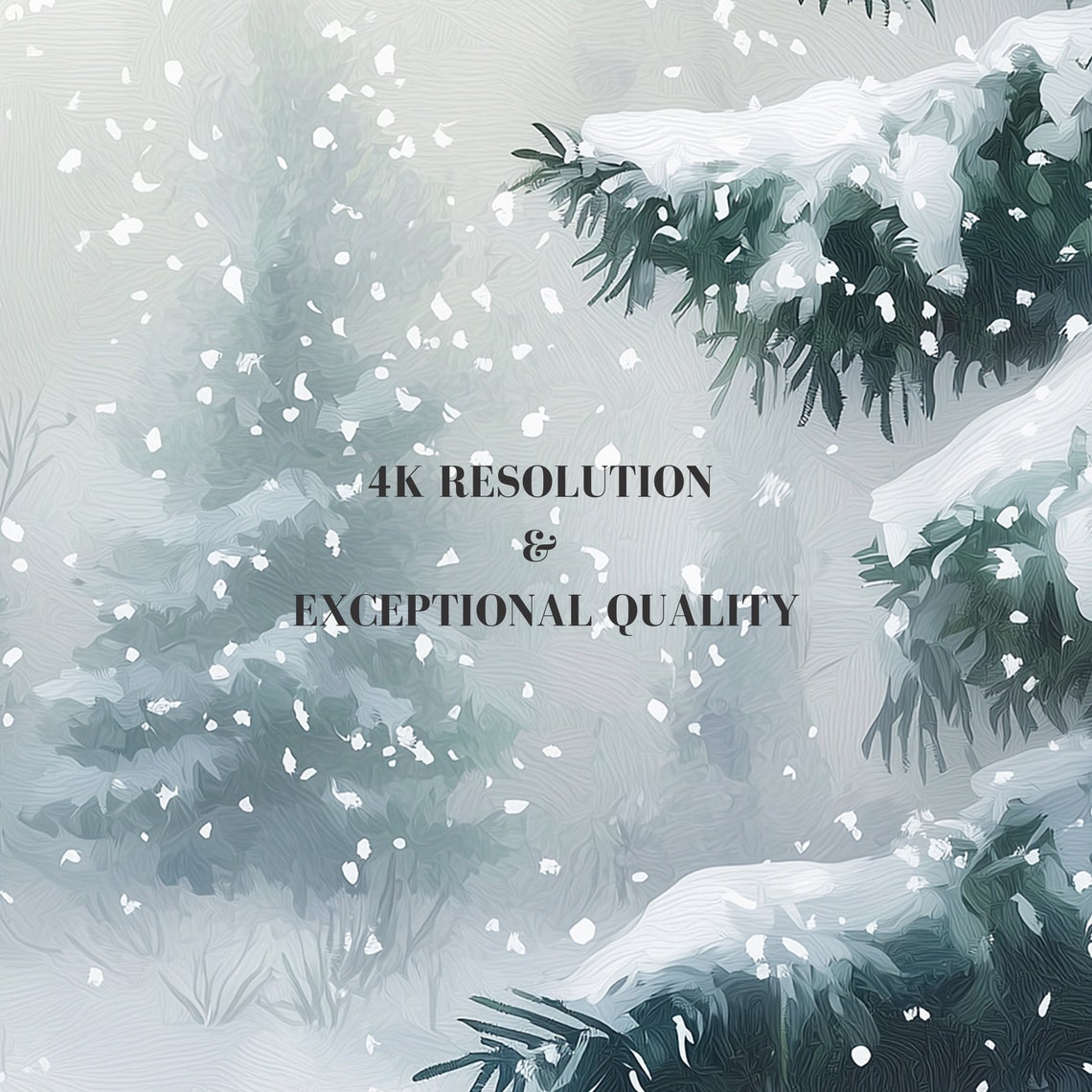 Falling Snow Through Snowy Pines Peaceful Winter Forest Poster - Image 7