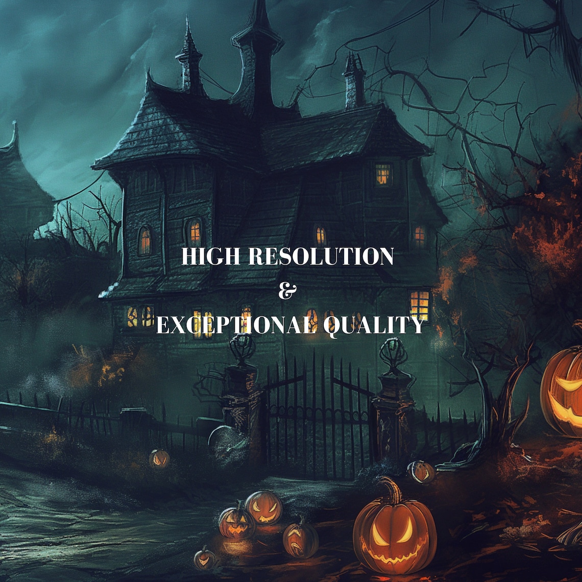 Halloween Vintage Gothic Haunted House Art Print - Image 7