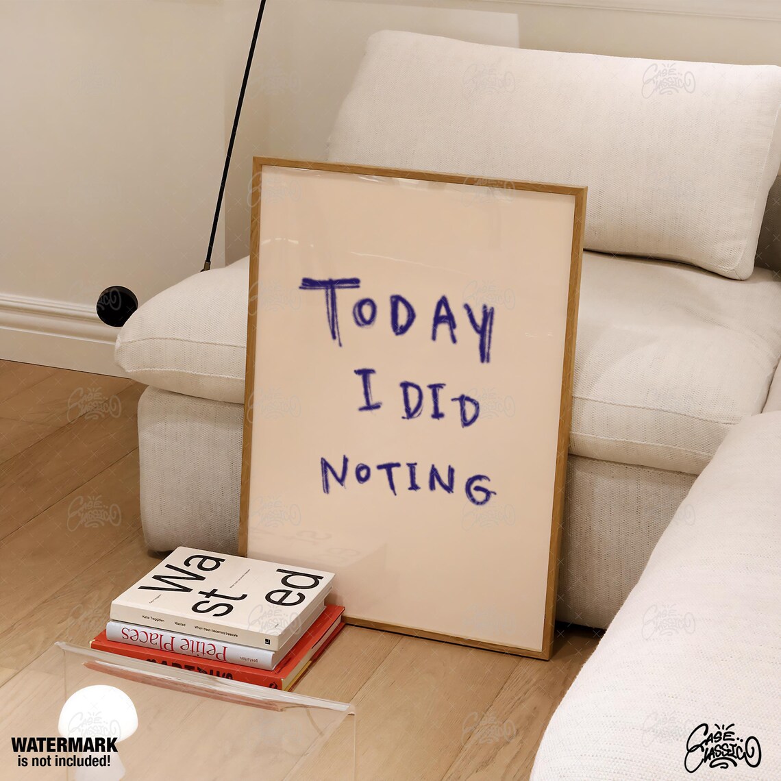Today I Did Noting Handwritten Lazy Day Funny Quote Poster Art - Image 4